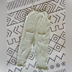 Zara Floral Waffle Knit Jumpsuit Sz 3-4